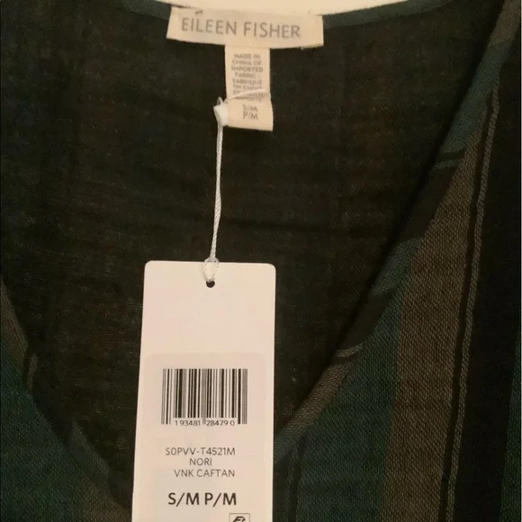 EILEEN FISHER V-neck Striped Tunic - Picture 4 of 5